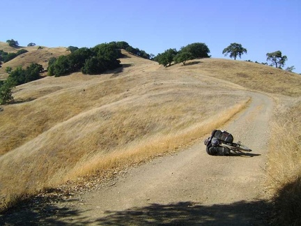 I stop here to pump up my rear tire; Willson Camp, my next stop, is visible at the far left