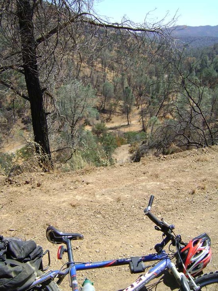  In no time at all, I find myself looking down at the lower part of Red Creek Road where I came from