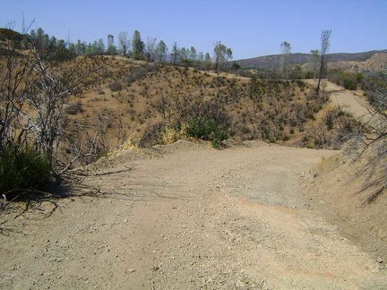 The road rolls along the ridgetop for half a mile or so