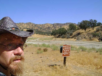 At Orestimba Creek Road, I begin the hike toward the Rooster Comb, the grey, rocky mass on top of the distant hill to the right