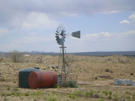 Windmill near the junction of upper Wild Horse Canyon Road and Black Canyon Road, Mojave National Preserve