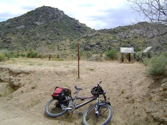 I park the bicycle where the spur road ends near Rock Springs and go for a walk