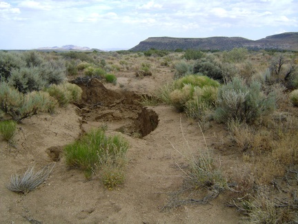 I come upon a severe wash-out and figure that I must have made a wrong turn; I didn't see this on the way to Howe Spring