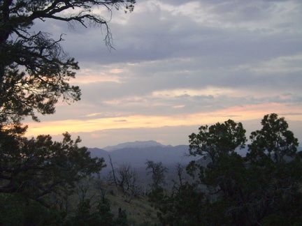 This evening's clouds make for a colourful sunset at Mid Hills campground site 22 after the ride to Howe Spring