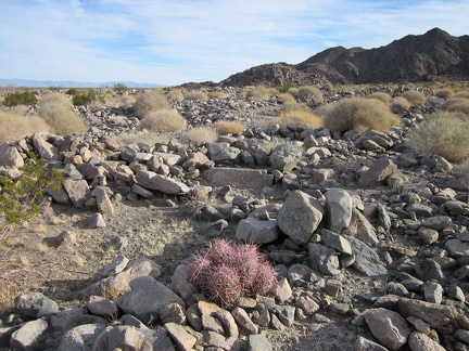 Before reaching the wash that leads up to the Hyten Spring area, I hike cross-country around the left end of the mountains ahead