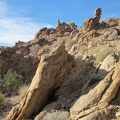 Interesting rock spikes along the wall of the wash, Kelso Dunes Wilderness