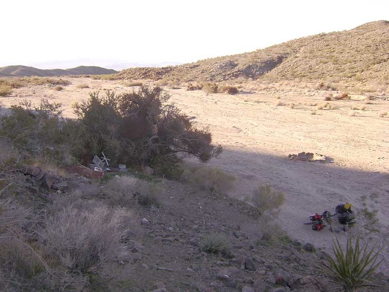 About a quarter mile before the end of Indian Springs Road, I notice a fire ring and a possible campsite