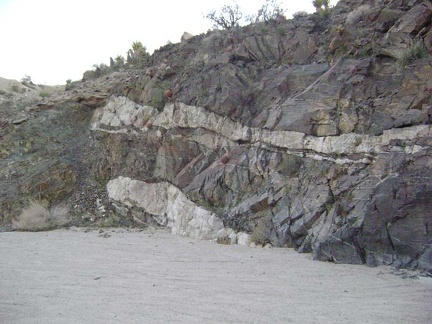 Rock layers in Indian Springs wash
