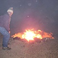 The fire is burning nicely, but it's getting late, so I'm thinking about letting it die down and retreating to my tent