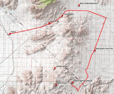 Malpais Spring, Mojave National Preserve to Nipton bicycle route