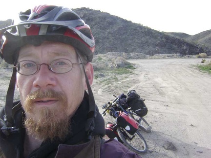 2.5 miles up Kelbaker Road, I make a brief stop at Black Tank Wash to remove my scarf and winter jacket