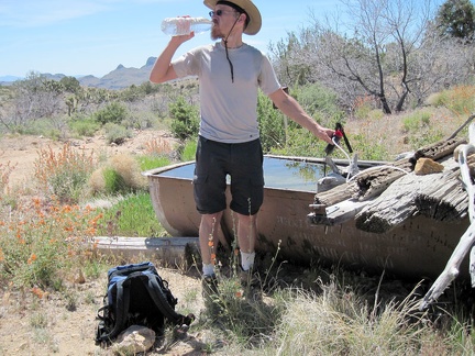 After two miles, I reach Indian Spring and filter drinking water for the day