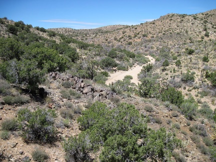 Here is the wash that I'll follow up through the New York Mountains and down the other side to Juniper Spring