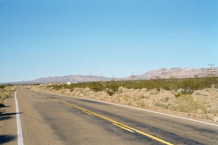 Continuing uphill on Kelso-Cima Road, looking ahead