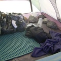 As I pack the tent's contents into my saddlebags, I remove the big rocks I placed inside the tent to keep it from blowing away