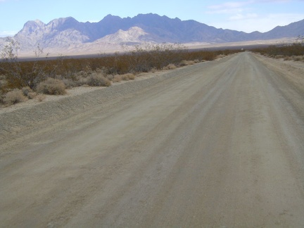 The last couple miles up Kelso Dunes Road is enjoyable with the view toward Providence Mountains in my face