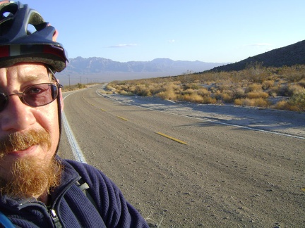 20 minutes later, I'm around the bend on Kelbaker Road, with the Providence Mountains further and further behind me