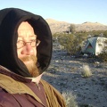 All bundled up, I go for a short walk around the campsite in the cold sun to warm up a little