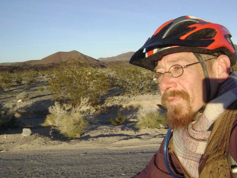 Pedalling down past those famous Mojave National Preserve cinder cones