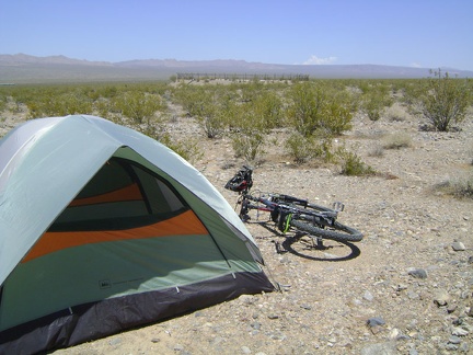 Now that I'm back at my tent, one of the things I want to see is that fenced-off structure a quarter-mile in front of me