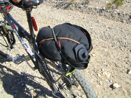 In addition to the four now-full 1.5-litre water bottles in my backpack, my 10-litre black water bag is mostly full now too