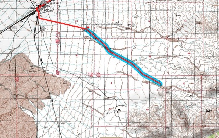 Route of short Cornfield Spring Road day hike and ride down to Kelso Depot (Day 2)