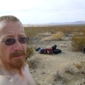 Despite the near-freezing overnight temperatures, I'm shirtless and sweating a bit as I pack up in the warm morning sun