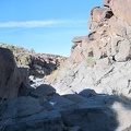 Above the dry falls, the wash continues rockily along, and it looks like it pops out onto the top of Broadwell Mesa soon