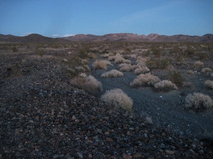 I cross another small drainage at dusk; I'll have several more to cross, a few quite deep, by flashlight, on my way home