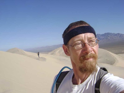 Excellent perspectives of the surrounding mountains come into view as one climbs higher up Kelso Dunes