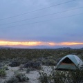 What's more scenic than a tent in a Mojave Desert sunset?