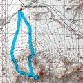 Kelso Peak hike route from my powerline road campsite, Kelso Mountains, Mojave National Preserve (Day 2)