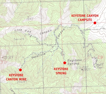 Mojave National Preserve map: Day 11, day hike to Keystone Spring and Keystone Canyon mine
