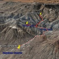 Keystone Canyon hike as viewed in Google Earth