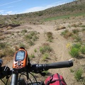 Approaching the dry reservoir on Castle Peaks Road, I see more of my bicycle tracks from three days ago