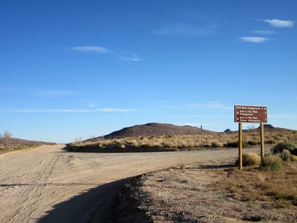 At the junction of Black Canyon Road and Wild Horse Canyon Road, I decide to turn right toward Mid Hills campground