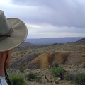A final glance at the orange tailings pile near Columbia Mine, Macedonia Canyon