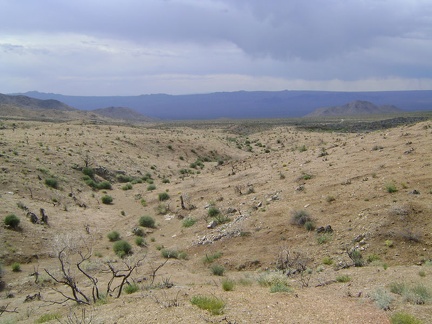 According to my maps and GPS, an old road exists in the gulley just below