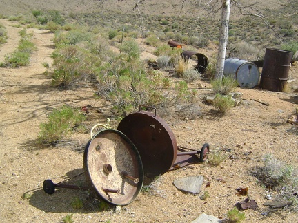 Lots of debris surrounds the Macedonia Canyon cabin, including this old barbeque grill