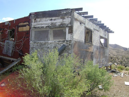 View of the east side of the cabin in Macedonia Canyon, Mojave National Preserve