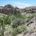 I climb up the canyon wall a bit to get an overview of the Malpais Spring area