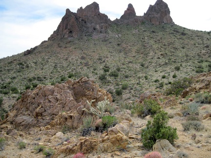 I look up to Castle Peaks again before I head down the wash toward Taylor Spring