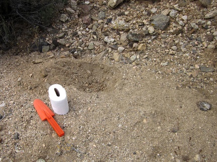 One nice thing about my Pine Spring campsite is a little sandy drainage area near my tent, perfect for a cat hole