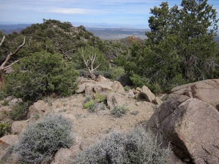 I'll start the hike back to camp by hiking up the hill at centre-left, then following the ridge down to the hill in the middle