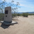 I take my break at the E Clampus Vitus Mojave Road marker at the junction of Cedar Canyon Road and Kelso-Cima Road