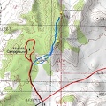 Campground Peaks hiking route (in blue)