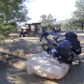 I ride through Mid Hills campground, Mojave National Preserve, and select site 22, where I've camped previously