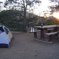 Mid Hills campground sunset; I set up my burner on the picnic table and get ready to boil water for tonight's meal