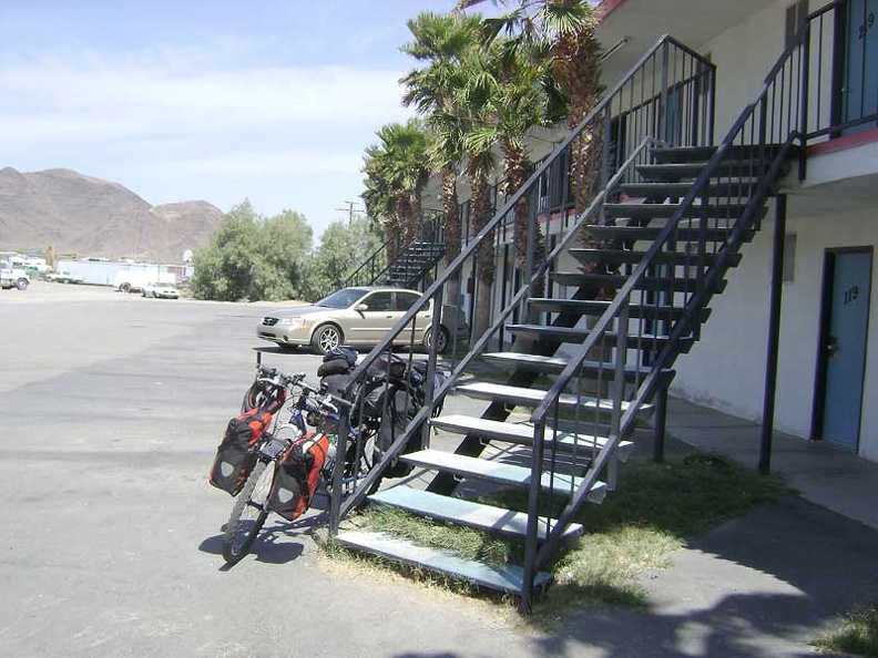 The 10-ton bike is now packed and assembled, ready to leave the Royal Hawaiian and spend two weeks in Mojave National Preserve