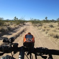 I pass another intersection and I'm on the Mojave Road again (there's a bit of firm ground for me to ride on here)